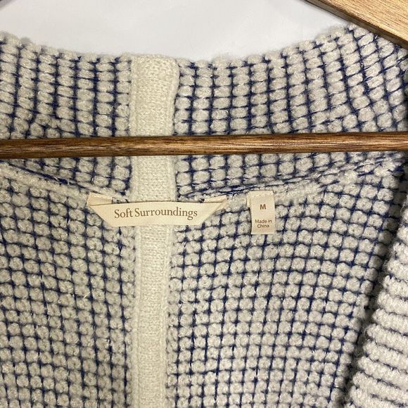 Soft Surroundings Womens Caressa Cardigan Sweater Open Front Gray Blue Size M - Picture 6 of 7